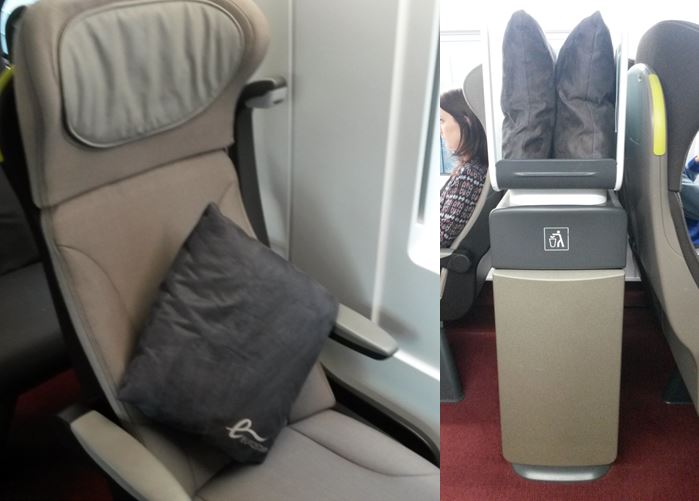 [Eurostar]The new Eurostar e320 trains have a few cushion/pillows that passengers in Standard Premier Class can use