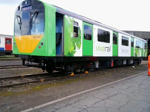 After invited quests have travelled on the Vivarail D-Train it stands outside the depot