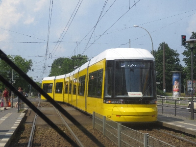 [Berlin]These 7 section Bombardier Flexity light rail vehicles are the most modern in the Berlin fleet and operate on the busiest routes. The picture is of one not despoiled by advertisements restricting the view of the city from the tram.  Photo by Ian Brown for Railfuture.
