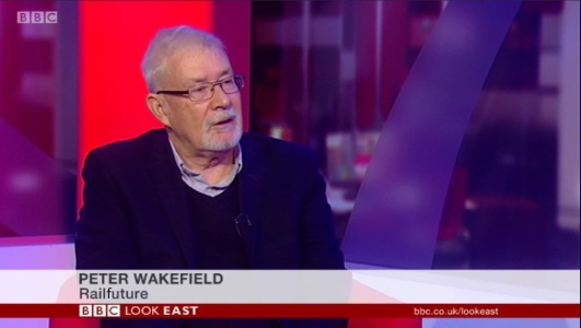 Railfuture East Anglia's Peter Wakefield on BBC Look East (speaking from their studio in Cambridge) on 11th October 2017 about the planned Great Northern timetable changes
