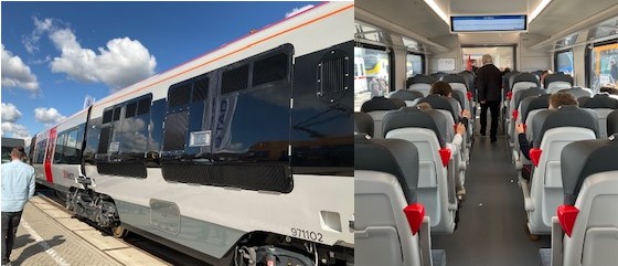 TfW’s new bimode regional trains showing the walk through power pack and interior.
