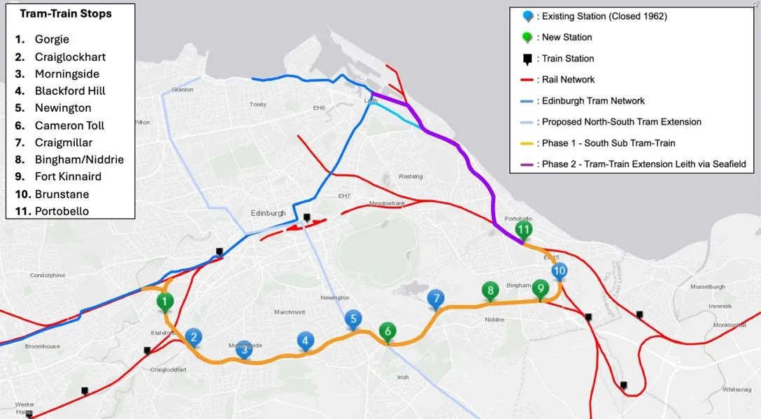 MAP:Edinburgh South Suburban railway