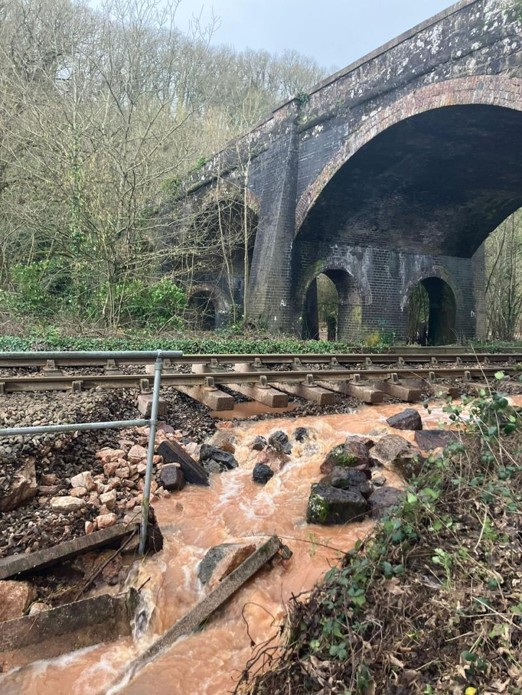 PHO:Tarka Line flooding from River Creedy 2026