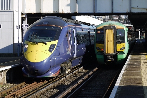 PHO:2015.01.30 - First Javelin at Hastings highlights Railfuture campaign for HS1 services to Hastings and Bexhill