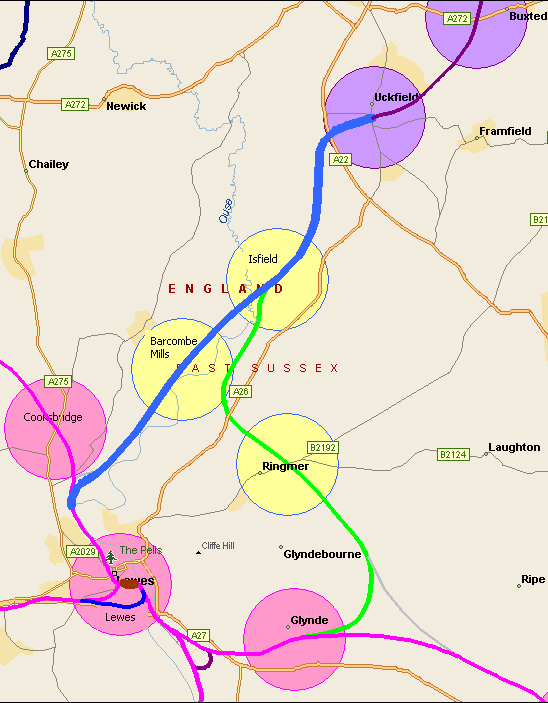 Railfuture | Lewes-Uckfield rail link route options