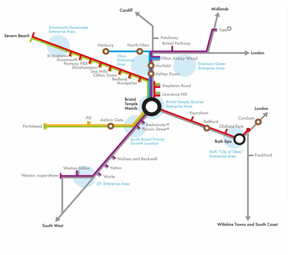 Railfuture Bristol MetroWest phases 1 and 2 map